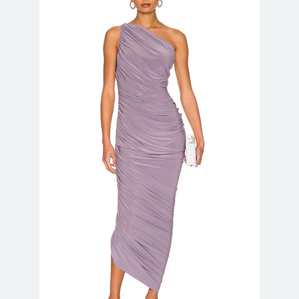 Norma Kamali One-Shoulder Lavender Dress